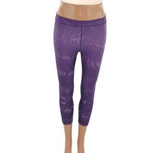Under Armour Leggings Compression Heatgear Purple Cropped Womens Size XS